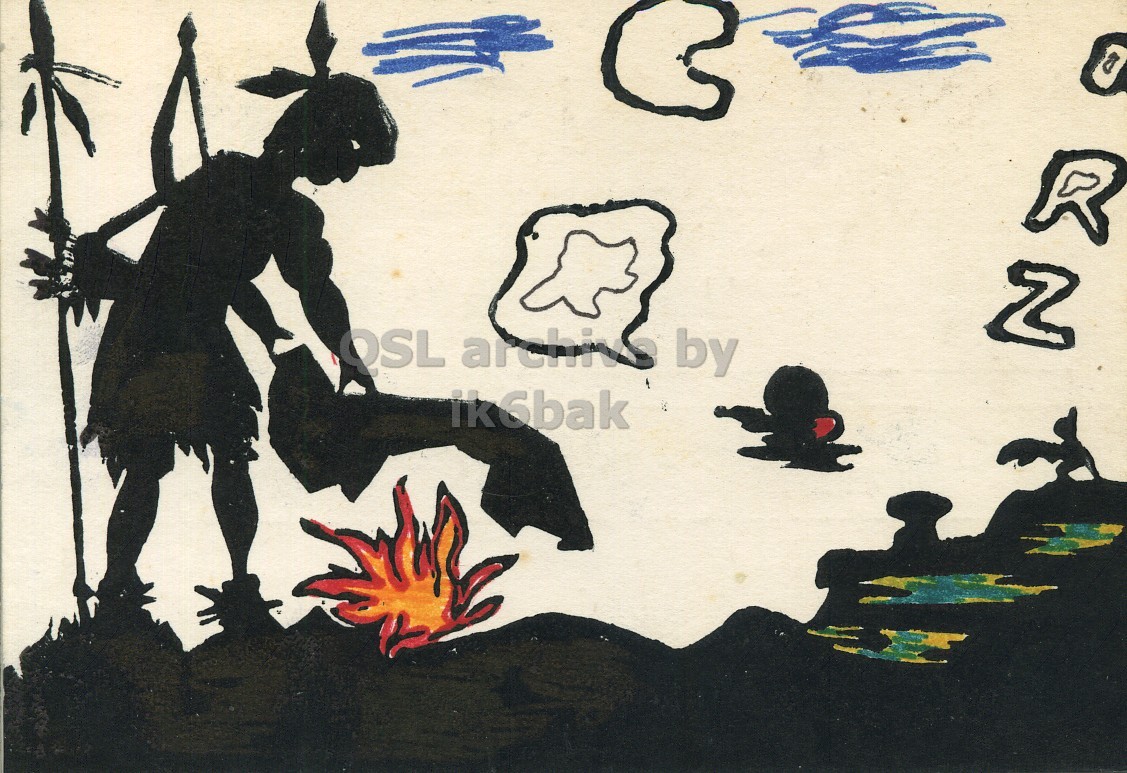 Front QSL card, of I3NRD/3 to I2LCN/6, August 3, 1972, PH mode. The QSL image contains the following objects: Art, Painting, Person. And contains this text: OSL archivs by archivs by.