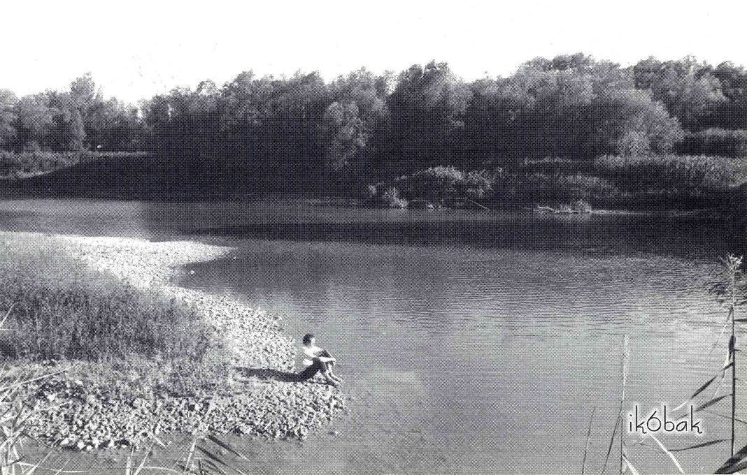 Front QSL card, of IK6BAK to IK2GRA, April 1, 2012, CW mode. The QSL image contains the following objects: Nature, Outdoors, Pond, Water, Reservoir. And contains this text: ik6bak ik6bak.