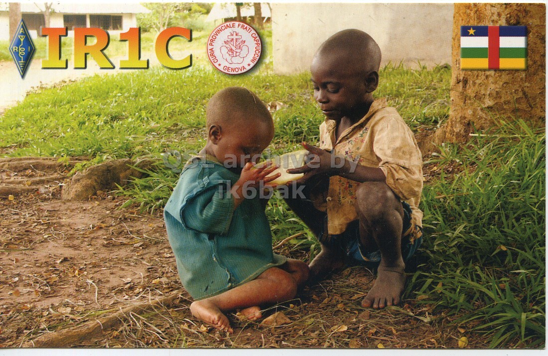 Front QSL card, of IR1C to IK6CQC, June 1, 2010, SSB mode. The QSL image contains the following objects: Photography, Person, Portrait, Boy, Child. And contains this text: R IR1C PROVINCIALE CURIA GENOVA FRATI CAPPUCCINI ik6bak R IR1C PROVINCIALE CURIA GENOVA FRATI CAPPUCCINI by ik6bak.